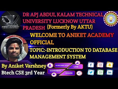 || 🔥Introduction to Database Management System  Part 1 Video Lecture🔥 ||‎ @ErAniketVarshney12848
