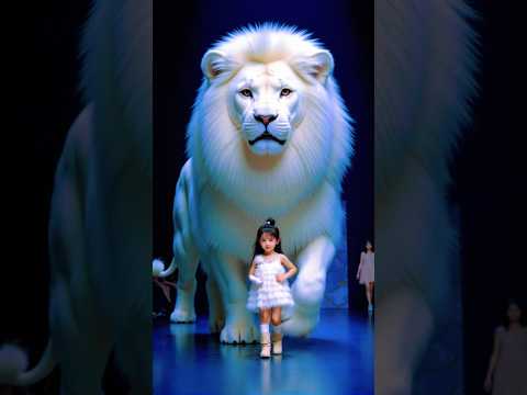 Big lion | Cute baby | Fashion Show #lion #baby #agt #shorts #HappyMinds