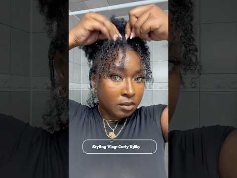 A TOUSLED UPDO FOR THE WIN🥰 #curlyupdo #type4hair #naturalhairtutorial #hairvlog #curlyhairroutine