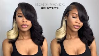 HOW TO: Blonde Peekaboo Side Part Quick Weave (613 Skunk Stripe)