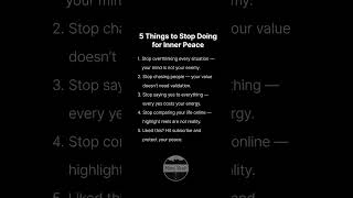 5 Things to Stop Doing for Inner Peace