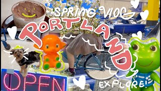 Portland Spring Vlog 2023 | Boba + Thrifting Goodwill + Tiramisu Oats + Vegan Food + Farmers Market