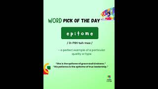 Epitome 🌸 #WordPickOfTheDay #LearnwithHanatutor #ESL #EFL #LanguageLearning #GlobalLearning
