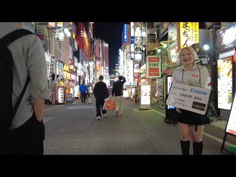 Relaxing Walk in Tokyo, Red Light District Shinjuku Kabukicho, Japan Travel 夜の大久保公園・新宿歌舞伎町をお散歩！トー横！