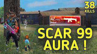 New LVL-99 SCAR🔥😱 !!! MOST DANGEROUS SCAR EVER IN FF ??? ||SOLO VS SQUAD ||90% HEADSHOT INTEL I5