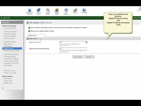 Setting up digital products in Pinnaclecart