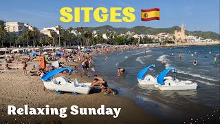Relaxing Sitges Day Trip from Barcelona | Walk to Beach & Swim Vlog 2025