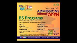 BS Programs admissions open for spring 2024|AIOU Admissions|#aiou #aioushorts