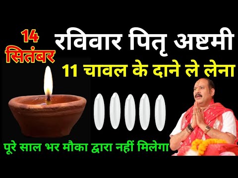 14 दिसंबर 2025 रविवार पितृ पक्ष अष्टमी 11  चावल के दाने का उपाय ||  Pradeep Ji Mishra