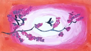 Acrilic Painting  🎨 SAKURA 🎨| How to Draw | Magic Paintings
