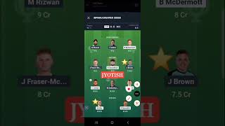 HUR vs REN BBL T20 Dream11 Prediction | HUR vs REN Dream11 Team |  #dream11 #hurvsren #shorts