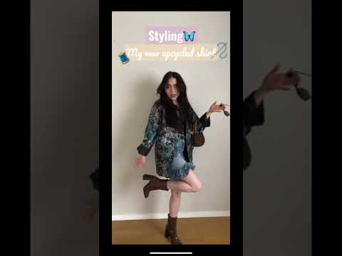 Upcycled skirt 🪡🦋 check my latest video! #shorts