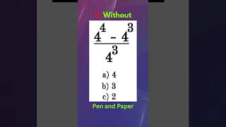 Can you solve it without using Pen and Paper? #maths #mathchallenge