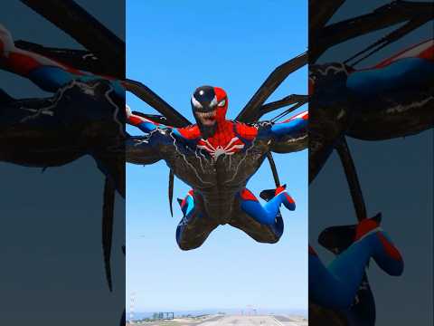 GTA V : Spider-Man vs. Iron Man, Venom & Iron Hulk! Who Wins? #shorts #gta5