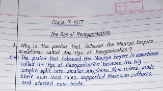 the age of reorganisation class 7th question answer | class 7 sst new book chapter 6 question answer