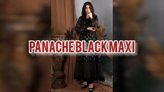 Panache Coal Damsel | Embroidered Pure Black Net | Komal's Collections