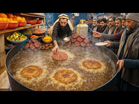 Afghanistan most famous Traditional Chapli Kabab | Street food Afghanistan