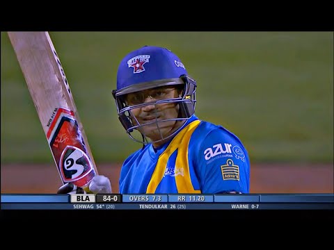 Virender Sehwag 55 (22) vs Warne's Warriors Cricket All Stars 1st T20 2015 New York (Ball By Ball)