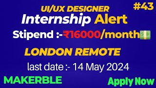 UIUX  Designer Internship |London UK REMOTE   Internship #design #ui #ux #figma #code #css #java