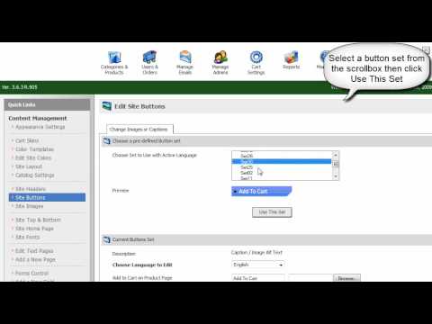 How to update your button sets within Pinnacle Cart