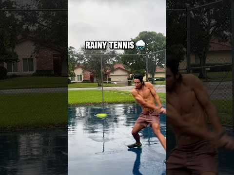 Tennis Training while raining (Don’t try this at home)