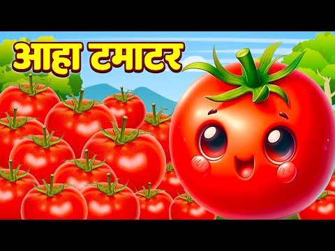 आहा टमाटर   Aaha Tamatar Bade Mazedar   Nursery Rhymes and Kids Song in Hindi #Rhyme Roon  #cartoon