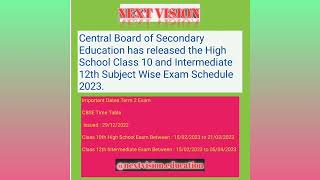 #CBSE2023 | #CBSE Board Exam 2023 Date Sheet | Short, #Exam Date | Cbse