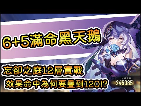 【崩壞 星穹鐵道】看完實戰再抽黑天鵝/0+1和6+5黑天鵝 忘卻之庭12層實戰/黑天鵝效果命中要疊多少??(內有抽獎)