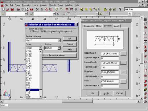 Autodesk Robot structural analysis - library structures truss