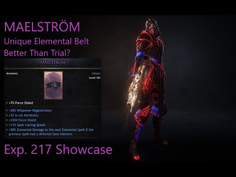 Wolcen Bloodtrail 1.1.4.2 MAELSTRÖM Unique Elemental Belt. Is It Better Than Trial? Exp 217 Showcase