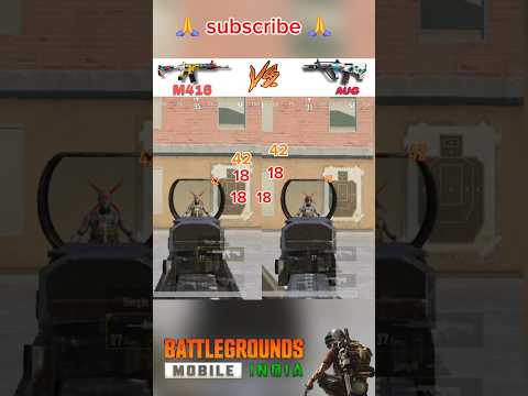 M416 V/S AUG  DAMAGE TEST 😱🔥ll tips and tricks ll bgmi and pubg ll#pubgtest #bgmishorts