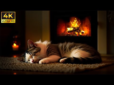 Fireplace 4K UHD for TV | Fireplace with Burning Flames Sounds | Crackling Fire Sounds for Relax