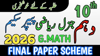 Class 10 General Mathematics Pairing Scheme 2026 | 10th General Mathematics Pairing Scheme 2026