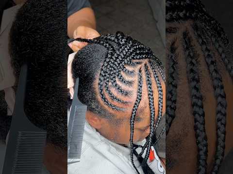 From One Braid to Magic ✨ Detailed Protective Style on Natural Hair #braids  #natural  #shorts