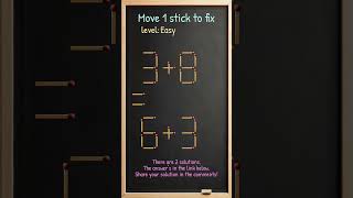 Matchstick Brain Teaser: Move One Stick to Fix #492ep3