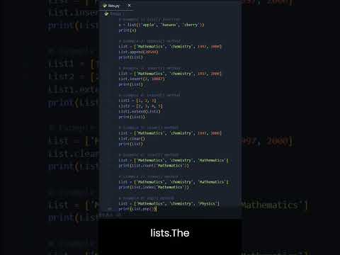 Python tutorials for beginners | Python  lists