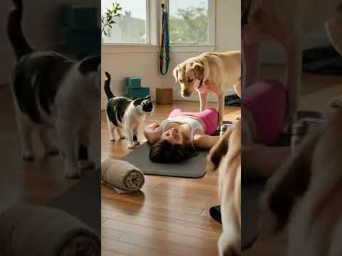 Why Is She Sleeping During Yoga?! #shorts #yoga #funnydogs #cute #adorably