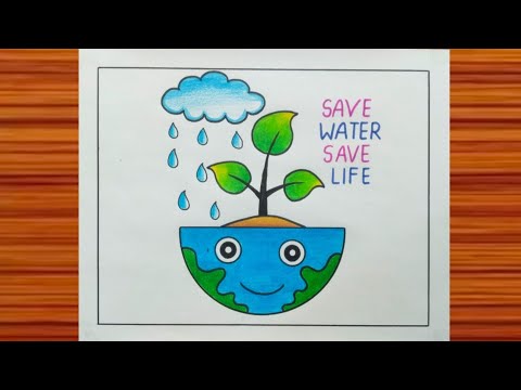 Save Water, Save Life: A Simple Illustration / World Water Day Poster Drawing