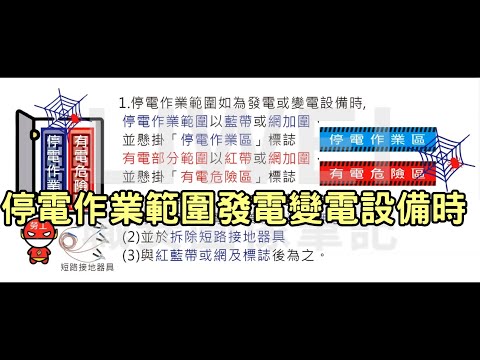 停電作業範圍發電變電設備時｜liwei職安圖像記憶筆記