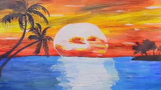 Acrilic Painting  🎨 DREAM at SUNSET 🎨| How to Draw | Magic Paintings