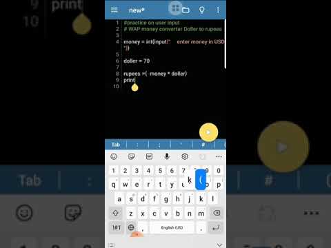 converter USD to rupees program  in python|  python programming | v.27(p.7) |  #shorts