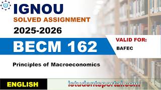IGNOU BECM 162 Solved Assignment 2025-2026 | English Medium | Download PDF | IGNOU Students Portal