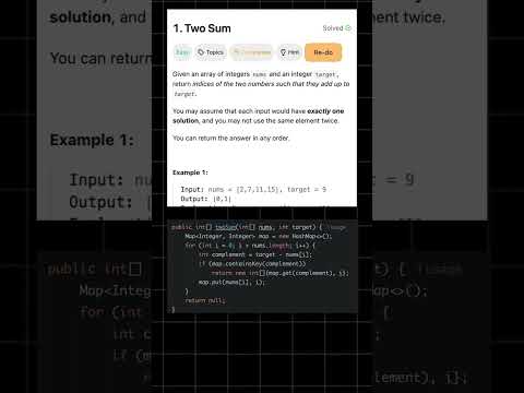 🚀 Two Sum in One Pass – Beat 100% Users! | LeetCode Interview Question #interview