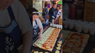 Korean Street Toast Making – Ultimate Egg & Sauce Sandwich #food #shortsvideo  #shortsfeed