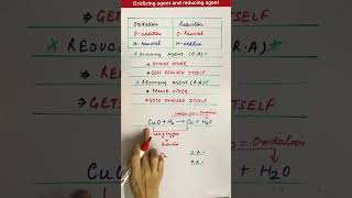 CuO+ H2: #oxidisingagent  #reducingagent#redoxreactions #class10