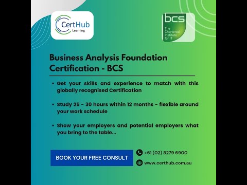 Business Analysis Foundation Certification - BCS from CertHub