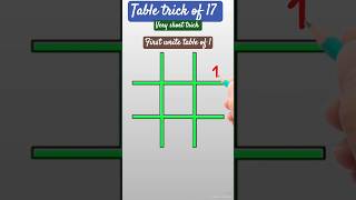 🔥Easy trick to learn table of 17🔥/ multiplication table of 17/ maths table #shorts#shortsfeed #viral