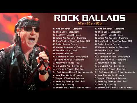 Best Slow Rock Ballads 80's 90's Scorpions,  Aerosmith, Bon Jovi, Led Zeppelin, U2, Guns N' Roses 23