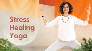 Yoga Stretch for Stress Relief | Balance Pitta Dosha | Step by Step Moon Salutation