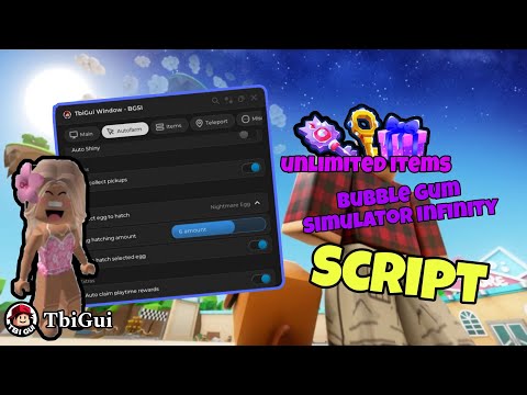 Roblox Bubble gum simulator autofarm, autohatch, autosell, infinite items scrupt / hack